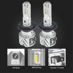 TOPPARTZ H7 2 PCS LED Bulb Conversion Kit IP67 Waterproof 6000K White Illumination 10000LM/Pair LED Fog Light Bulbs