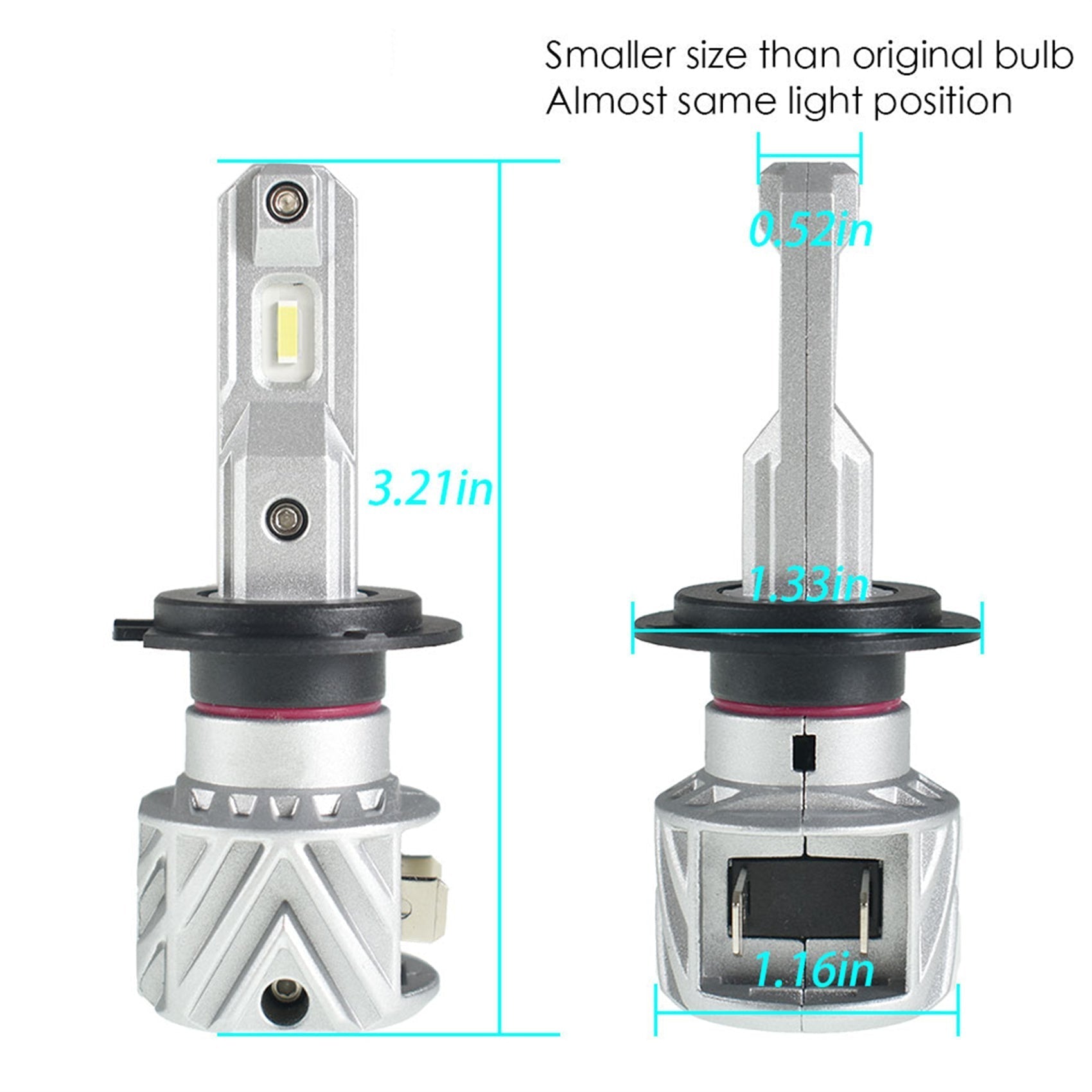 TOPPARTZ H7 2 PCS LED Bulb Conversion Kit IP67 Waterproof 6000K White Illumination 10000LM/Pair LED Fog Light Bulbs
