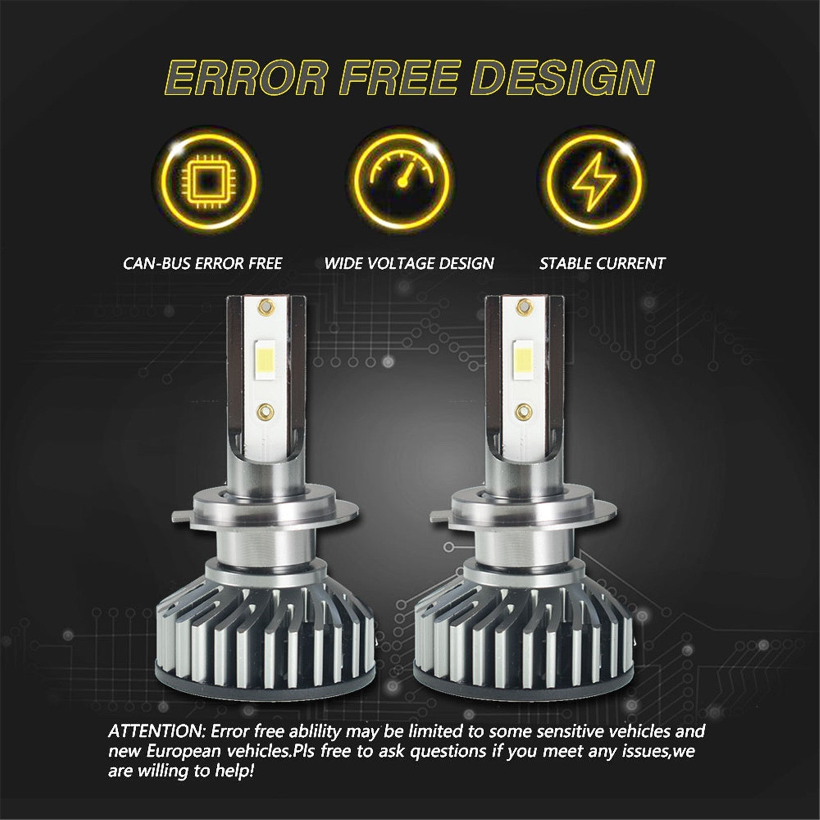 TOPPARTZ H7 LED Fog Light Bulbs 6500K 8000LM 55W Bright Fog Light LED Conversion Kit, Pack of 2