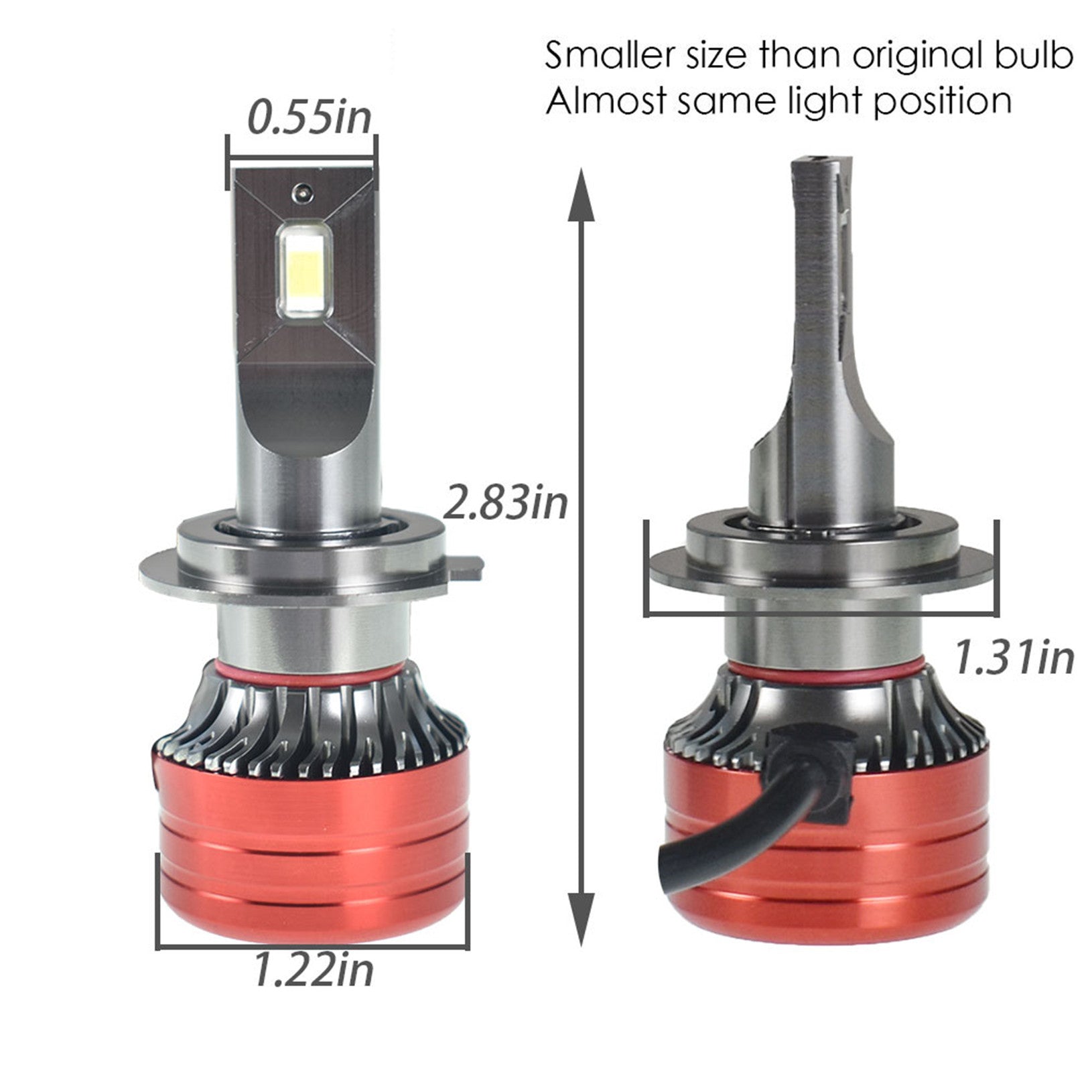 TOPPARTZ H7 LED Fog Light Bulbs 6500K 9000LM 56W Bright Fog Light LED Conversion Kit, Pack of 2