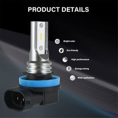 TOPPARTZ H8 H11 H16 2 PCS LED Fog Light Bulbs IP67 Waterproof 6000K White Replacement for LED Fog Light ,Daytime Running Lights DRL