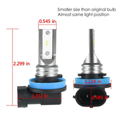 TOPPARTZ H8 H11 H16 2 PCS LED Fog Light Bulbs IP67 Waterproof 6000K White Replacement for LED Fog Light ,Daytime Running Lights DRL