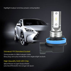 TOPPARTZ H8 H11 H16 2 PCS LED Fog Light Bulbs IP67 Waterproof 6000K White Replacement for LED Fog Light ,Daytime Running Lights DRL
