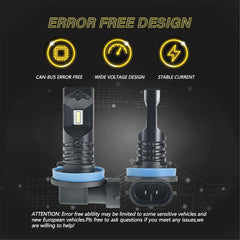 TOPPARTZ H8 H9 H11 H16 2 PCS LED Fog Light Bulbs High Power 80W 6500K White Replacement for Signal, Turn, Brake, Parking, Tail, DRL Fog Lights