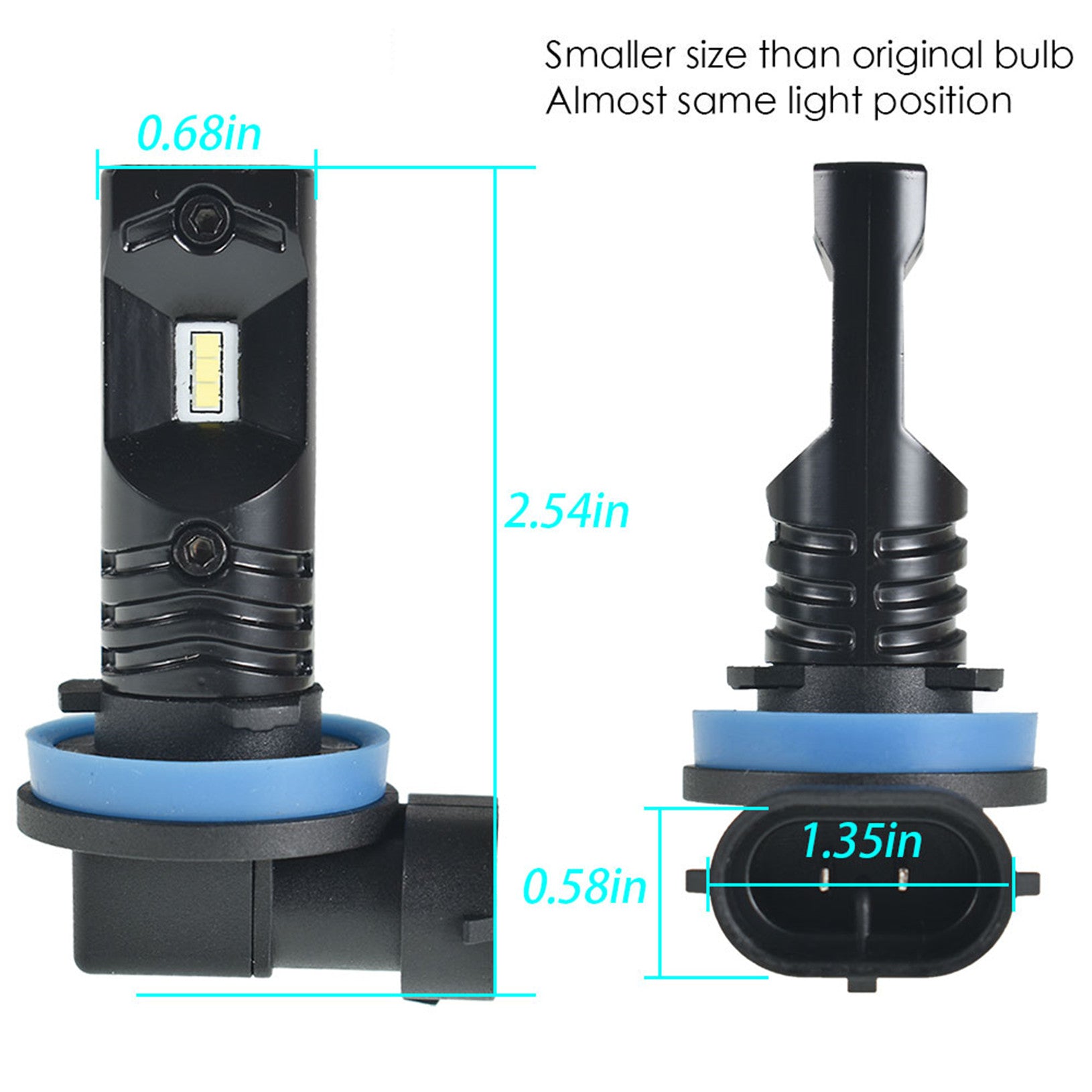 TOPPARTZ H8 H9 H11 H16 2 PCS LED Fog Light Bulbs High Power 80W 6500K White Replacement for Signal, Turn, Brake, Parking, Tail, DRL Fog Lights