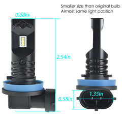 TOPPARTZ H8 H9 H11 H16 2 PCS LED Fog Light Bulbs High Power 80W 6500K White Replacement for Signal, Turn, Brake, Parking, Tail, DRL Fog Lights