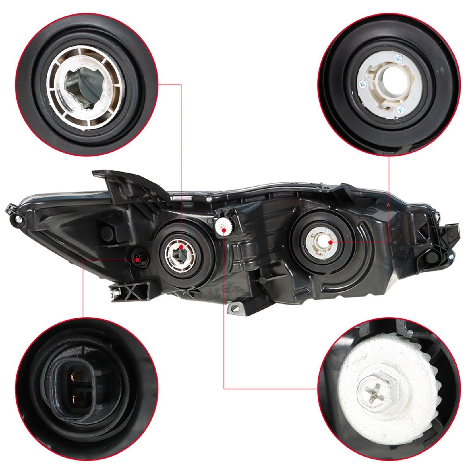 TOPPARTZ Headlights For 2015-17 Toyota Camry Left+Right Projector Clear