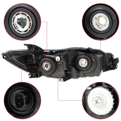 TOPPARTZ Headlights For 2015-17 Toyota Camry Left+Right Projector Clear