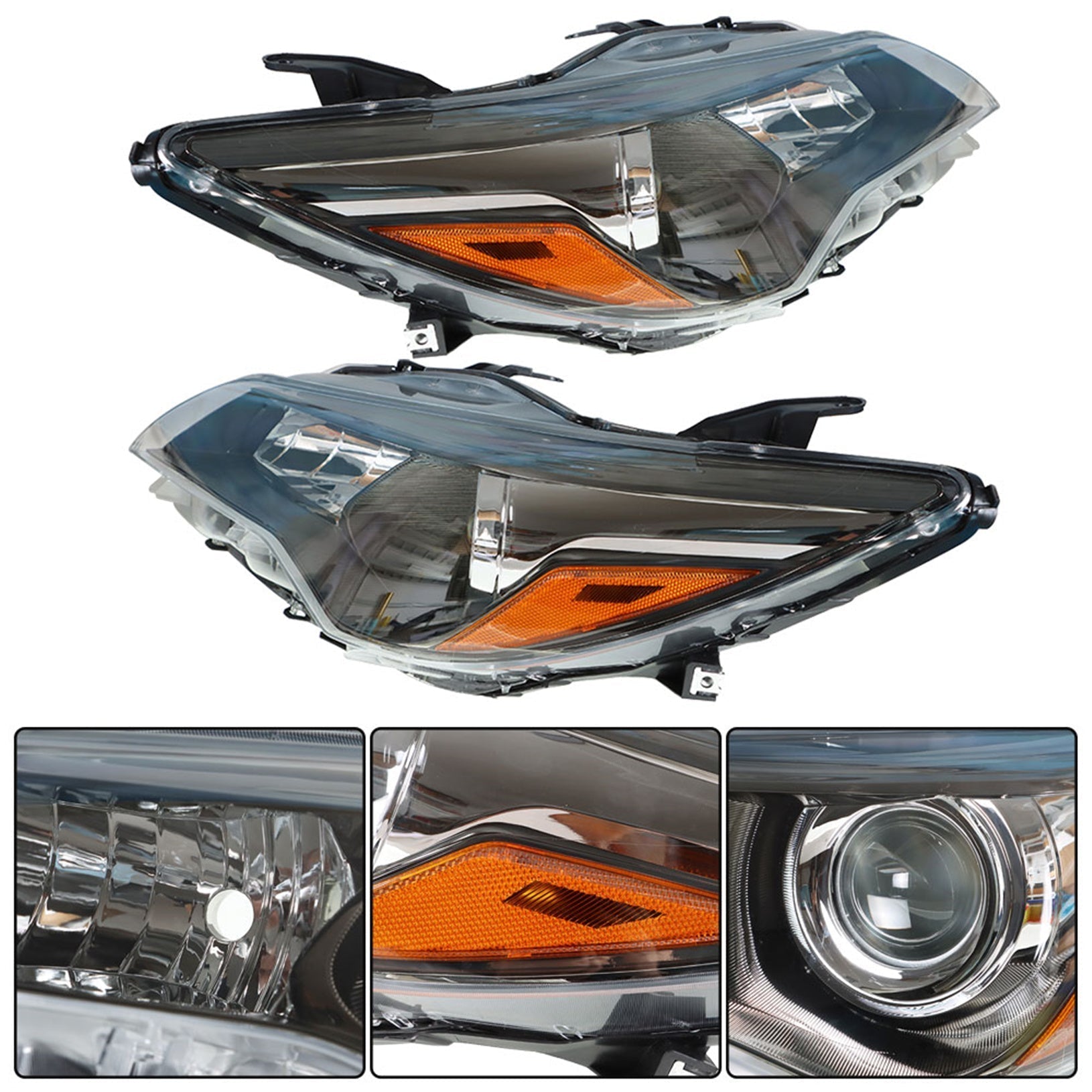 TOPPARTZ Headlights For 2015-17 Toyota Camry Left+Right Projector Clear