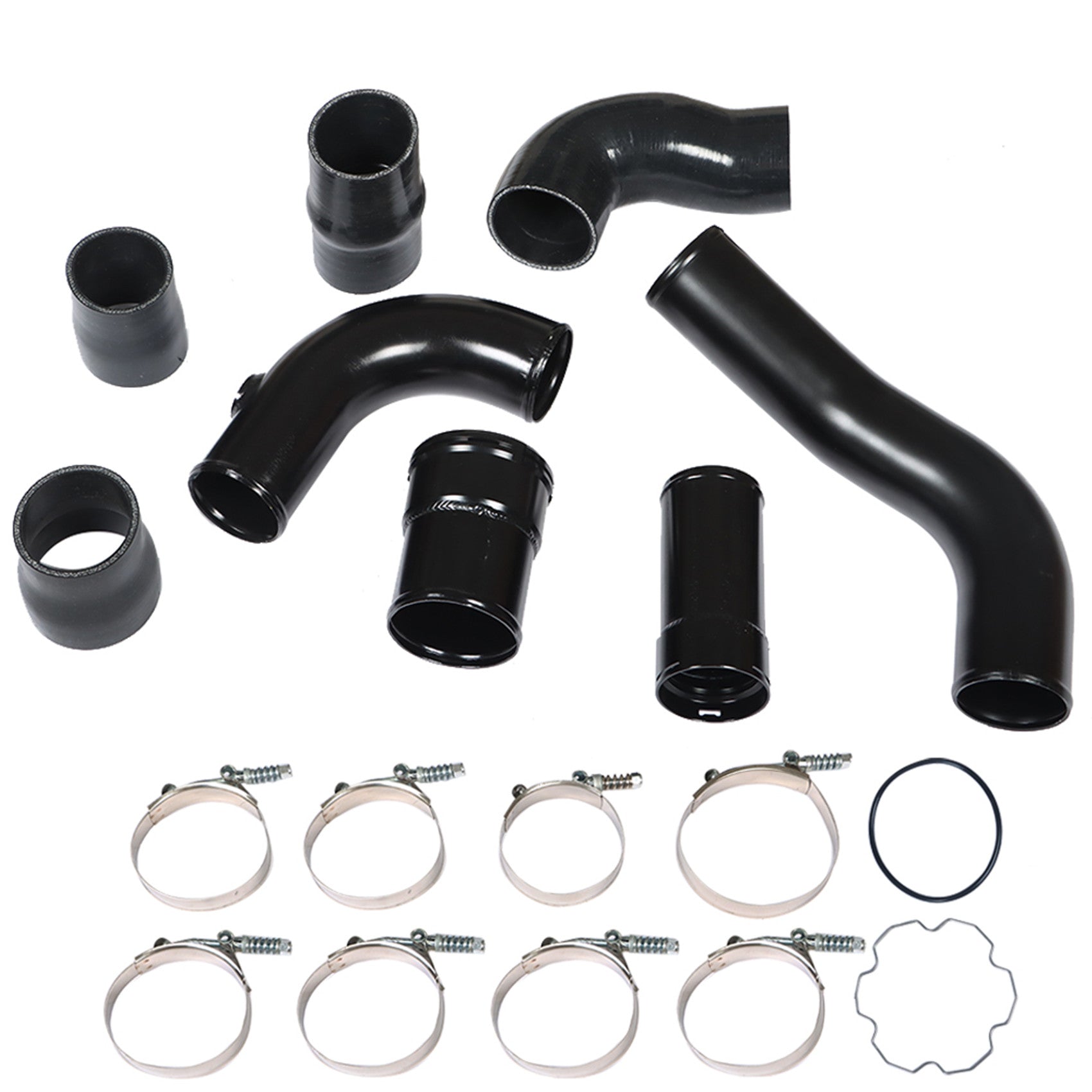 TOPPARTZ Hot&Cold Side Intercooler Pipe Boot Kit For 2013 2014-16 Ford 6.7L Black