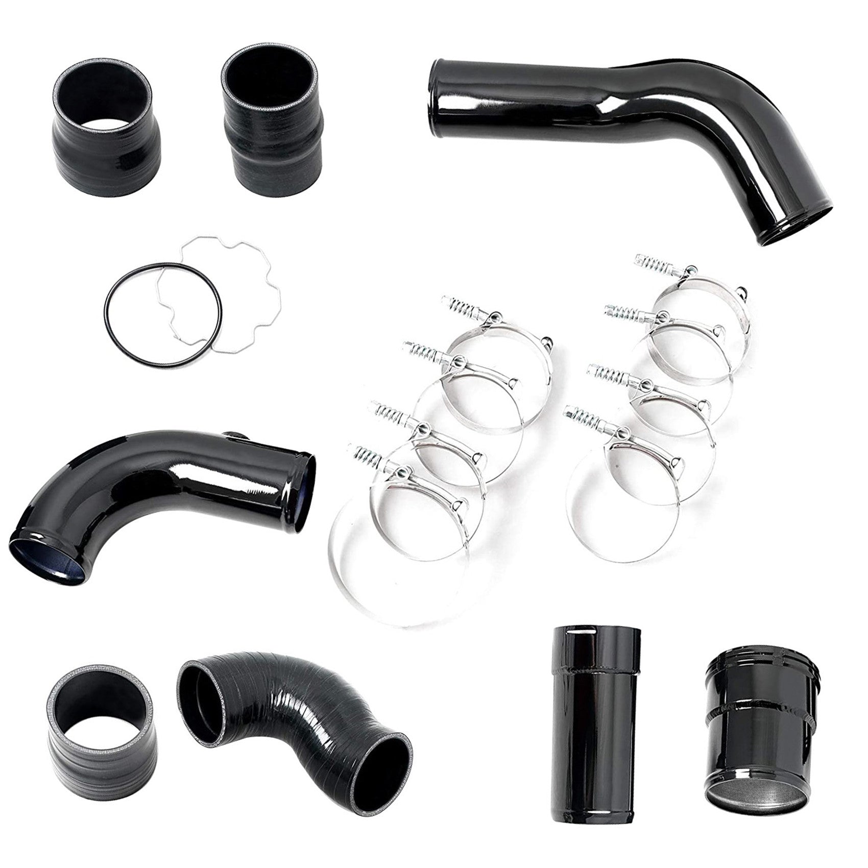 TOPPARTZ Hot&Cold Side Intercooler Pipe Boot Kit For 2013 2014-16 Ford 6.7L Black