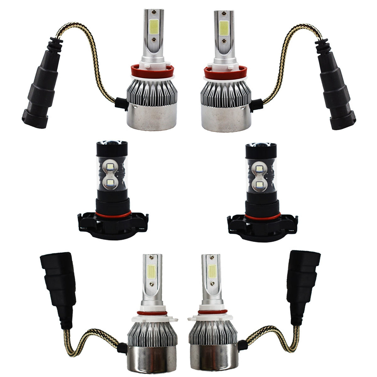 TOPPARTZ LED 8000K Blue Headlight+Fog Light Bulbs For Chevy Silverado 2007-2015