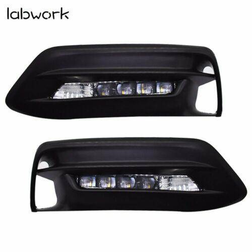 TOPPARTZ LED Bumper Fog Lights Lamps Bezel Kit For 18-19 Honda Accord Sedan