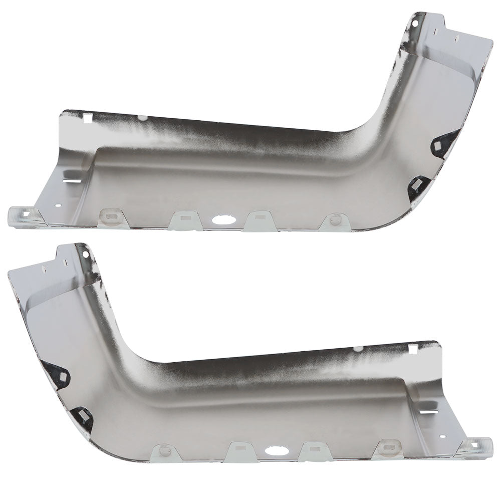 TOPPARTZ Pair Chrome Rear Bumper End Caps For 07-12 13 Chevy Silverado 1500 Sensor Holes