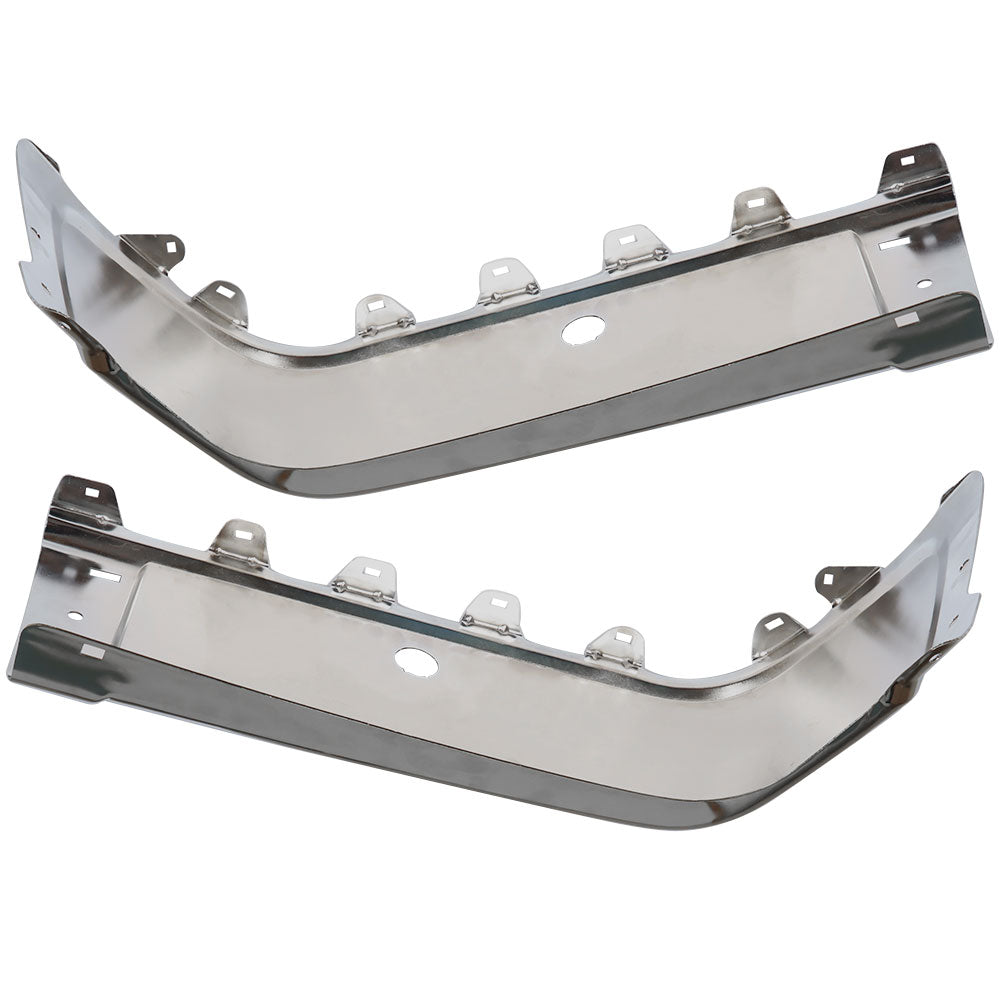 TOPPARTZ Pair Chrome Rear Bumper End Caps For 07-12 13 Chevy Silverado 1500 Sensor Holes