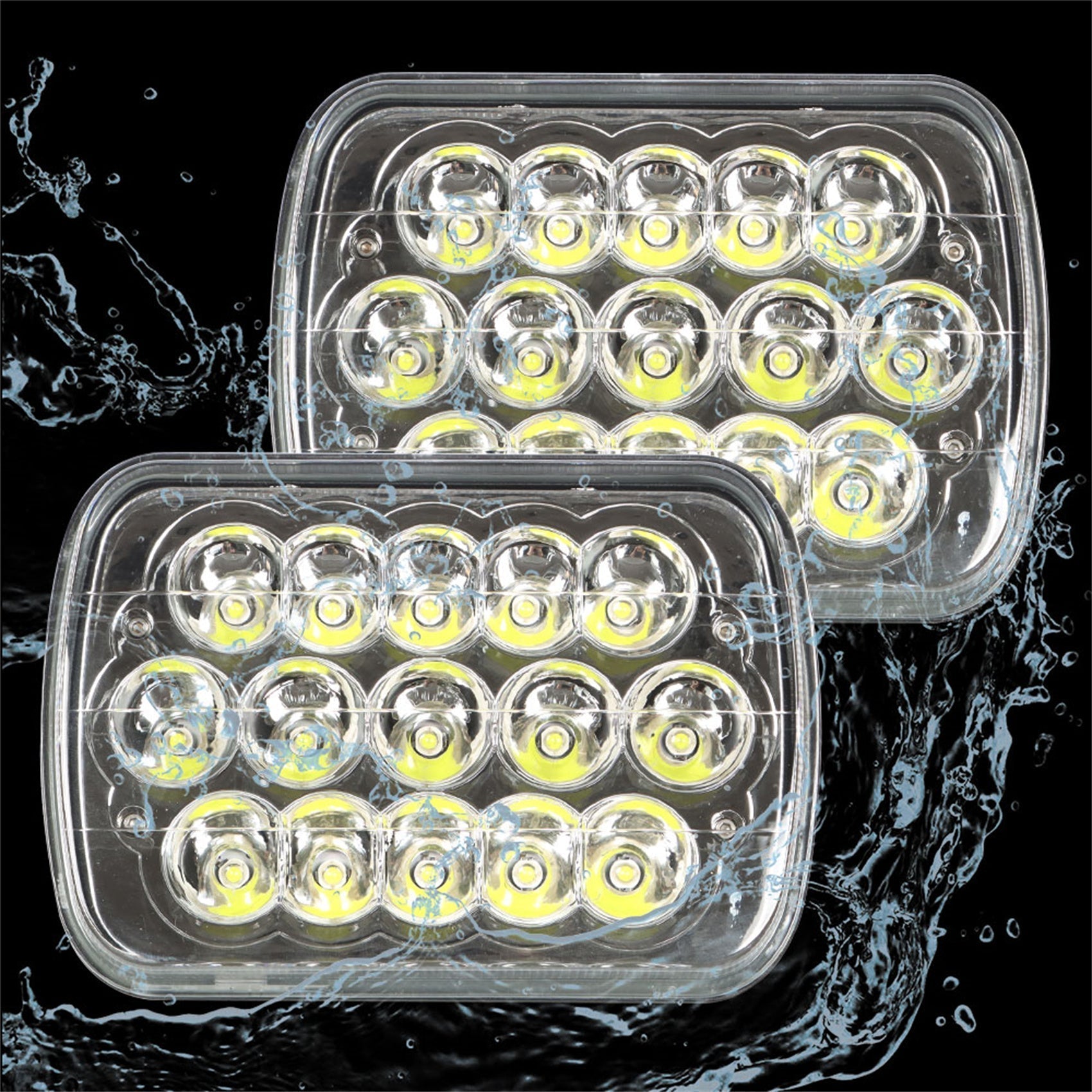 TOPPARTZ RH&LH Pair LED Headlights For Jeep Wrangler YJ XJ Cherokee Blazer Express Van