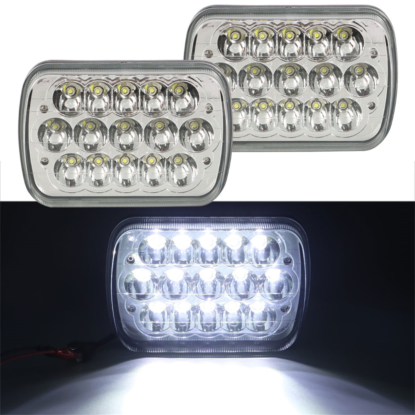 TOPPARTZ RH&LH Pair LED Headlights For Jeep Wrangler YJ XJ Cherokee Blazer Express Van