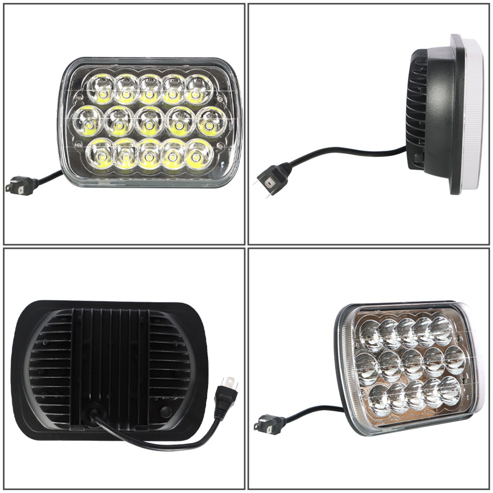 TOPPARTZ RH&LH Pair LED Headlights For Jeep Wrangler YJ XJ Cherokee Blazer Express Van
