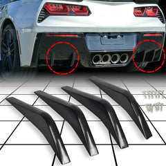 TOPPARTZ Rear Bumper Lower Air Diffuser Fin For 2014-2019 Chevrolet Corvette C7