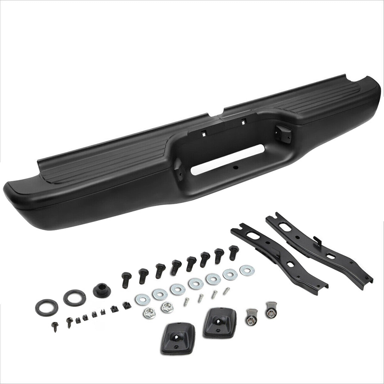 TOPPARTZ Rear Steel Bumper Assembly Kit for Toyota Tacoma Truck 1995-2004 Black TO1102214 95-04 2283598201