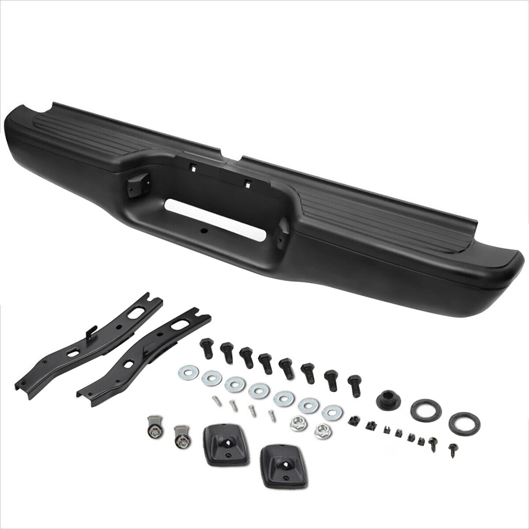 TOPPARTZ Rear Steel Bumper Assembly Kit for Toyota Tacoma Truck 1995-2004 Black TO1102214 95-04 2283598201