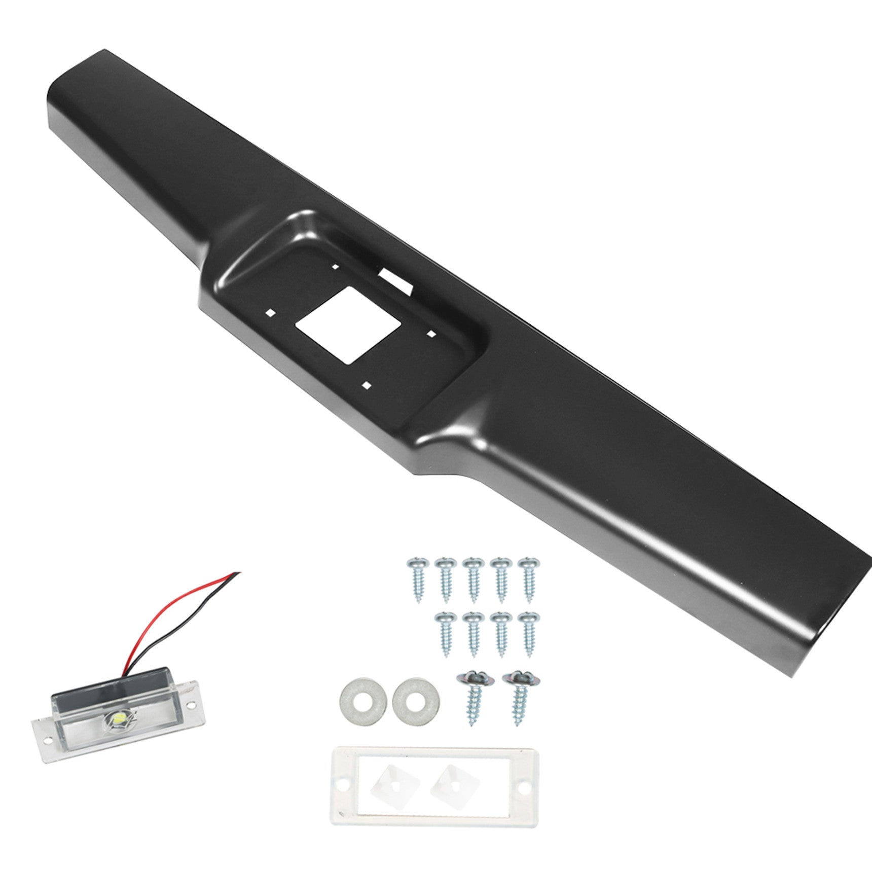 TOPPARTZ Rear Steel Bumper Roll Pan Replacement for Chevy S10 GMC S15 Sonoma Pickup 1982-1993 Black