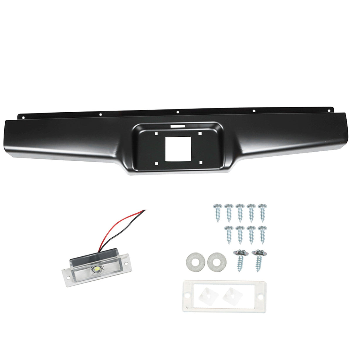 TOPPARTZ Rear Steel Bumper Roll Pan Replacement for Chevy S10 GMC S15 Sonoma Pickup 1982-1993 Black