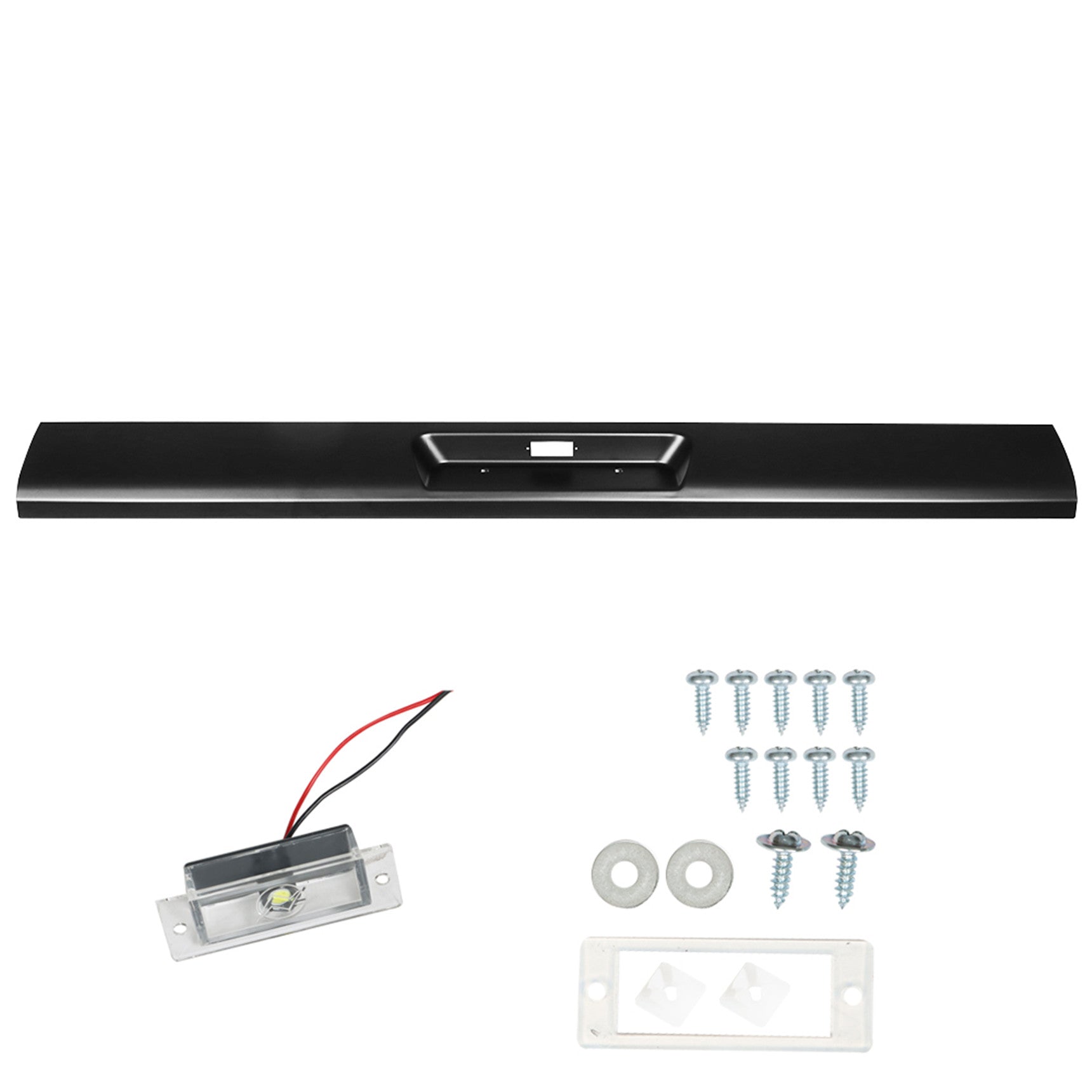 TOPPARTZ Rear Steel Roll Pan W/ License Led Lamp Screws Replacement for Toyata Tacoma Standard Bed 1995-2004