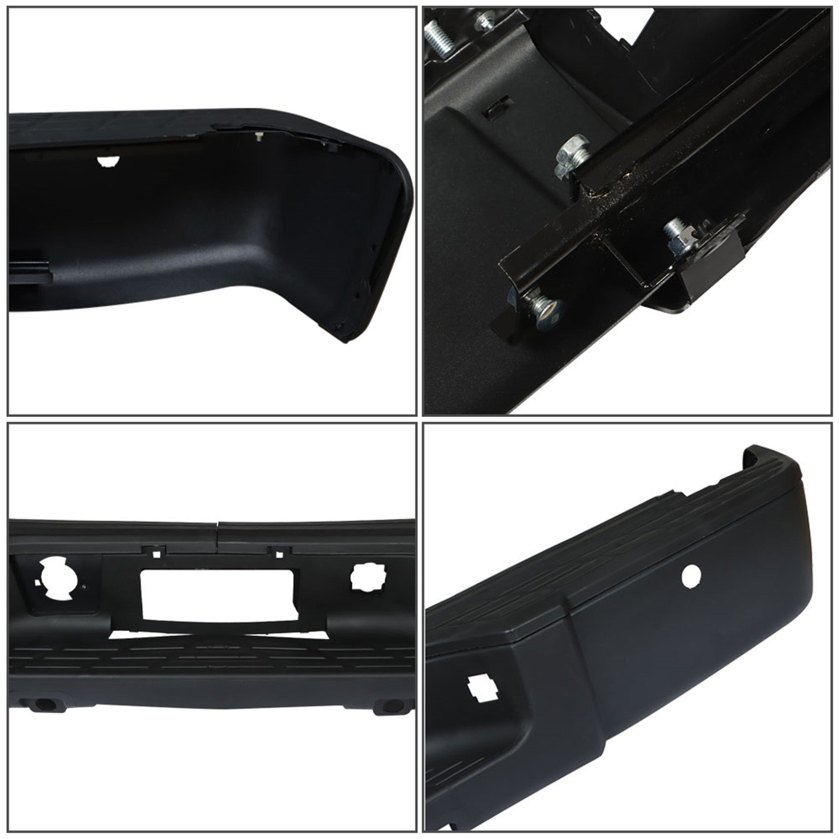 TOPPARTZ Rear Step Bumper Black Replacement for Chevrolet Silverado 1500 2007 2008 2009 2010 2011 2012 2013 with Parking Aid Sensor Holes GM1103149