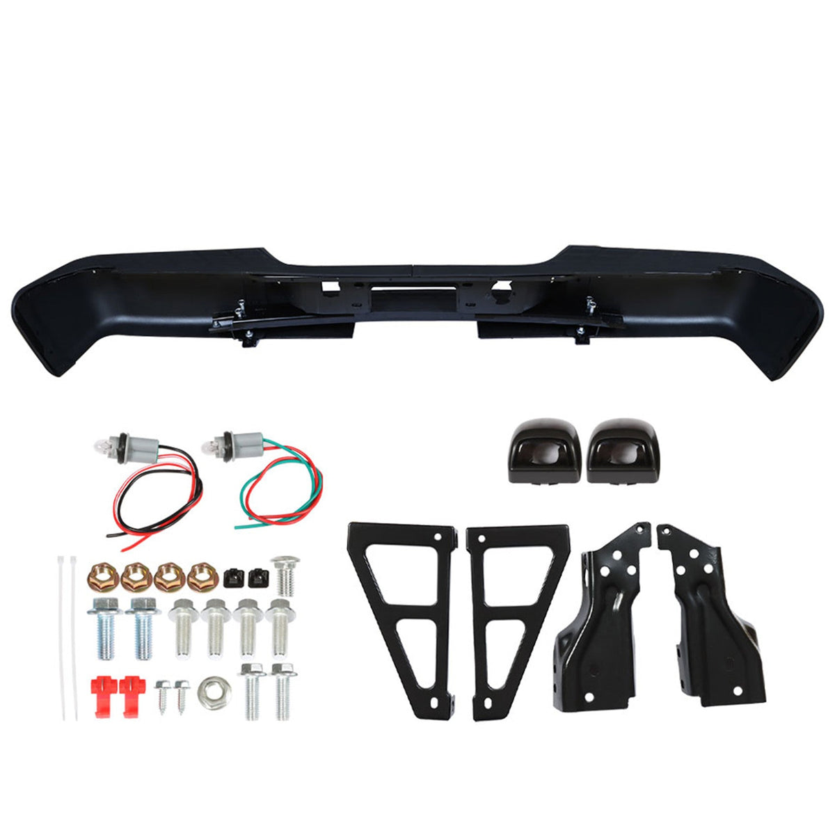 TOPPARTZ Rear Step Bumper Black Replacement for Chevrolet Silverado 1500 2007 2008 2009 2010 2011 2012 2013 without Parking Aid Sensor Holes GM1103159
