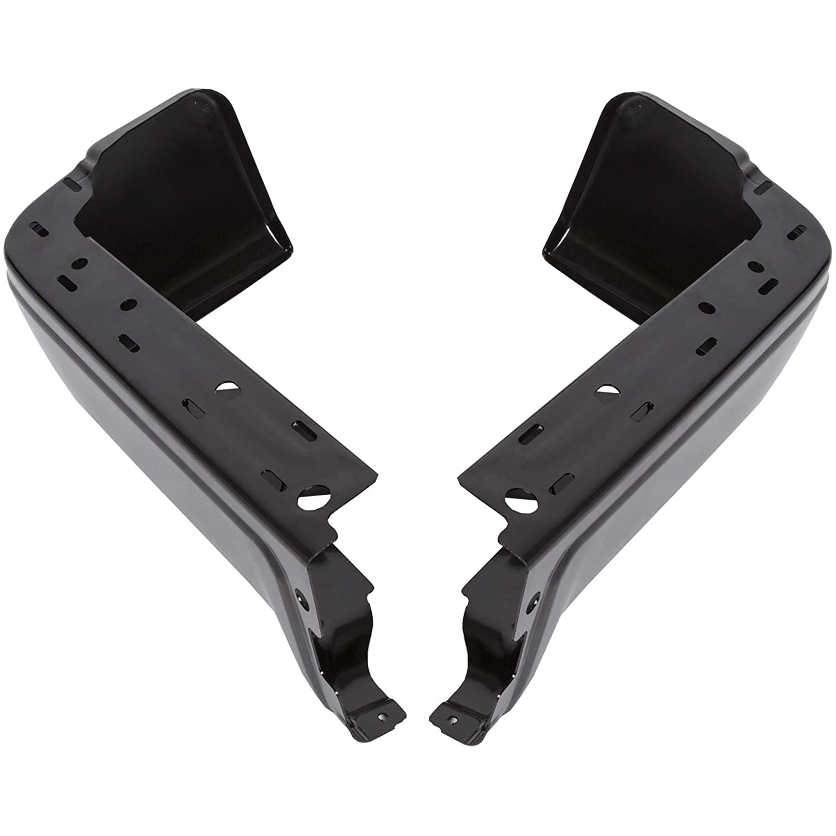 TOPPARTZ Rear Step Bumper Face Bar End Caps Black Powder Coated Pickup Driver Passenger Side Replacement for 2009-2014 Ford F150 Styleside