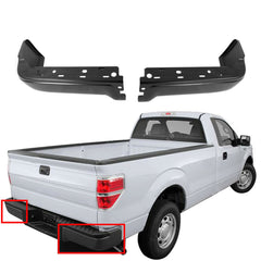 TOPPARTZ Rear Step Bumper Face Bar End Caps Black Powder Coated Pickup Driver Passenger Side Replacement for 2009-2014 Ford F150 Styleside