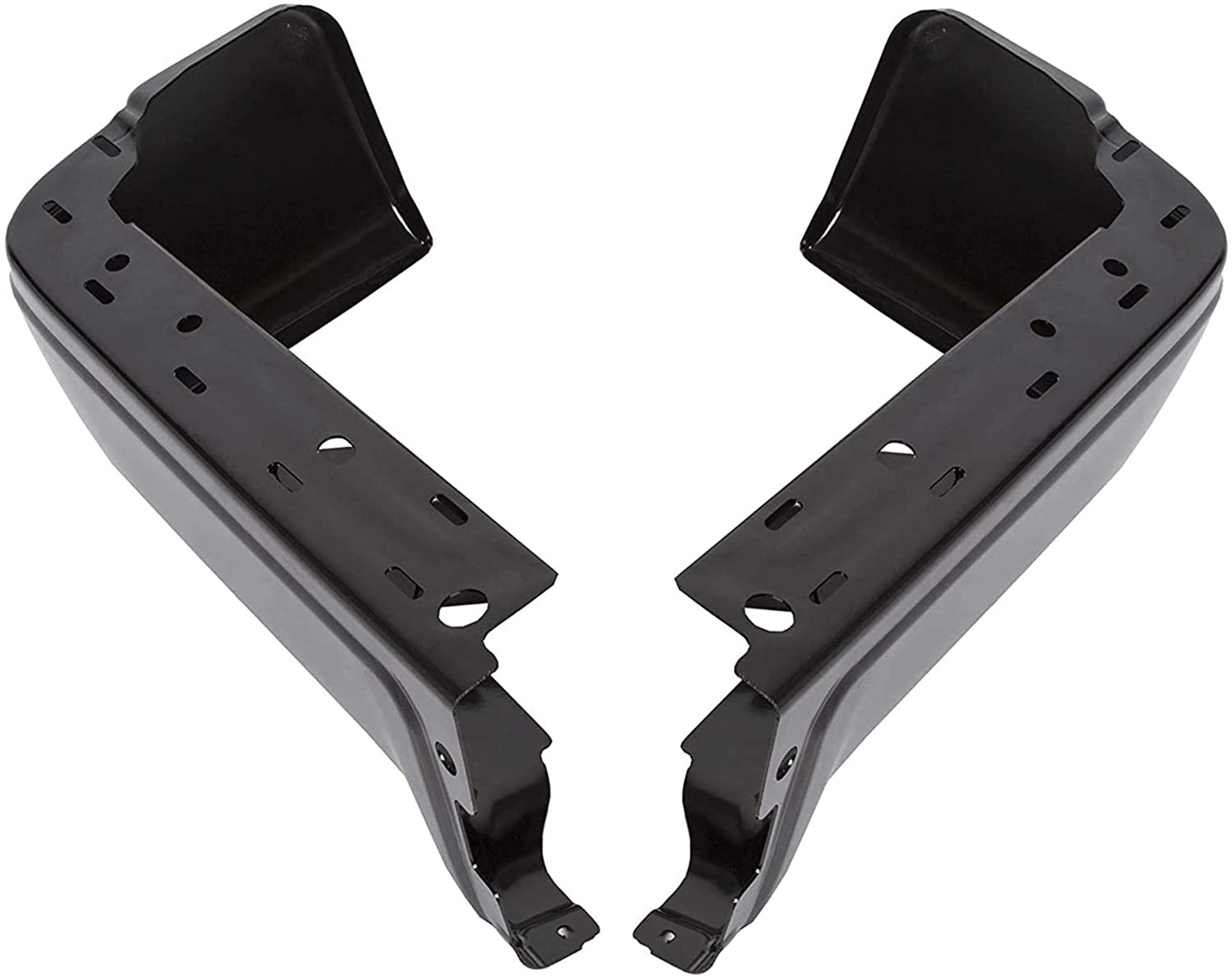 TOPPARTZ Rear Step Bumper Face Bar End Caps Black Powder Coated Pickup Driver Passenger Side Replacement for 2009-2014 Ford F150 Styleside