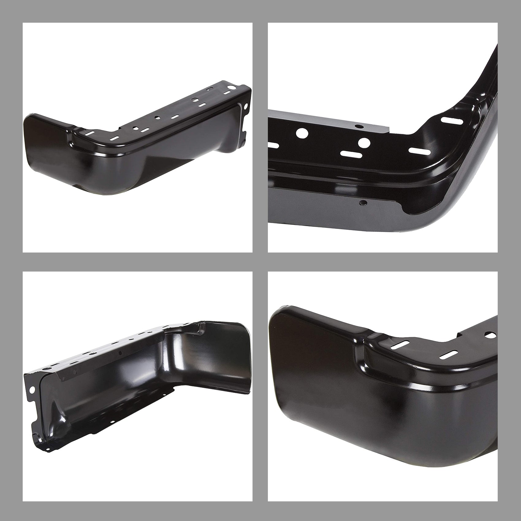 TOPPARTZ Rear Step Bumper Face Bar End Caps Black Powder Coated Pickup Driver Passenger Side Replacement for 2009-2014 Ford F150 Styleside