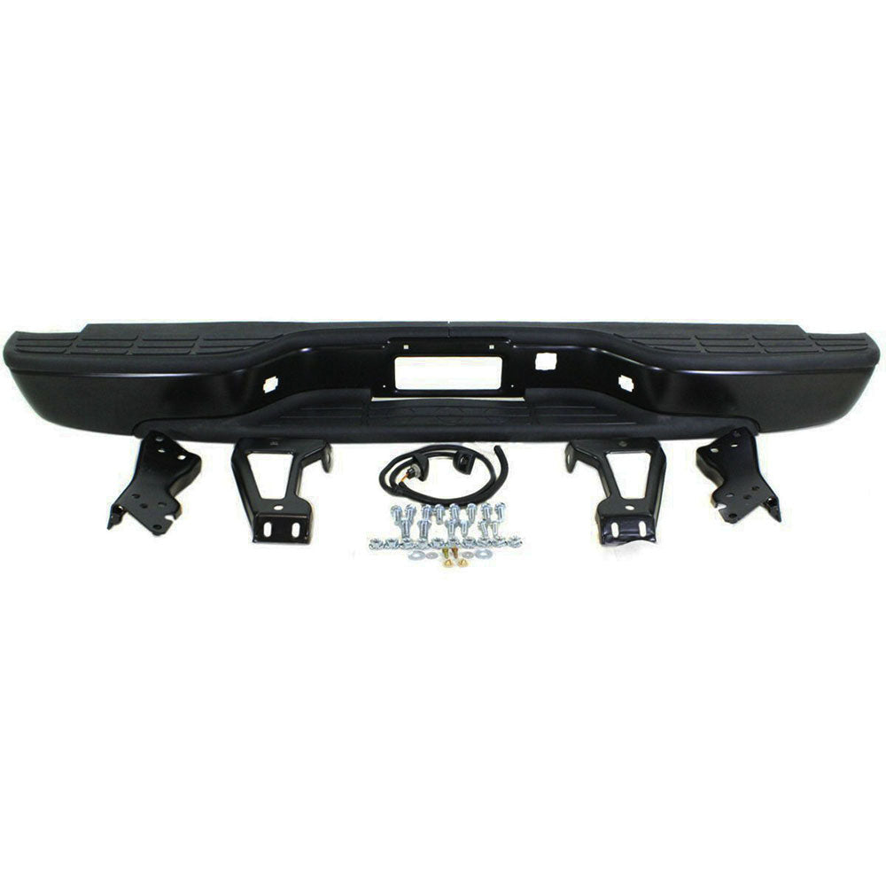 TOPPARTZ Rear Step Bumper for GMC Sierra Chevrolet Silverado 1999-2006 Black Steel