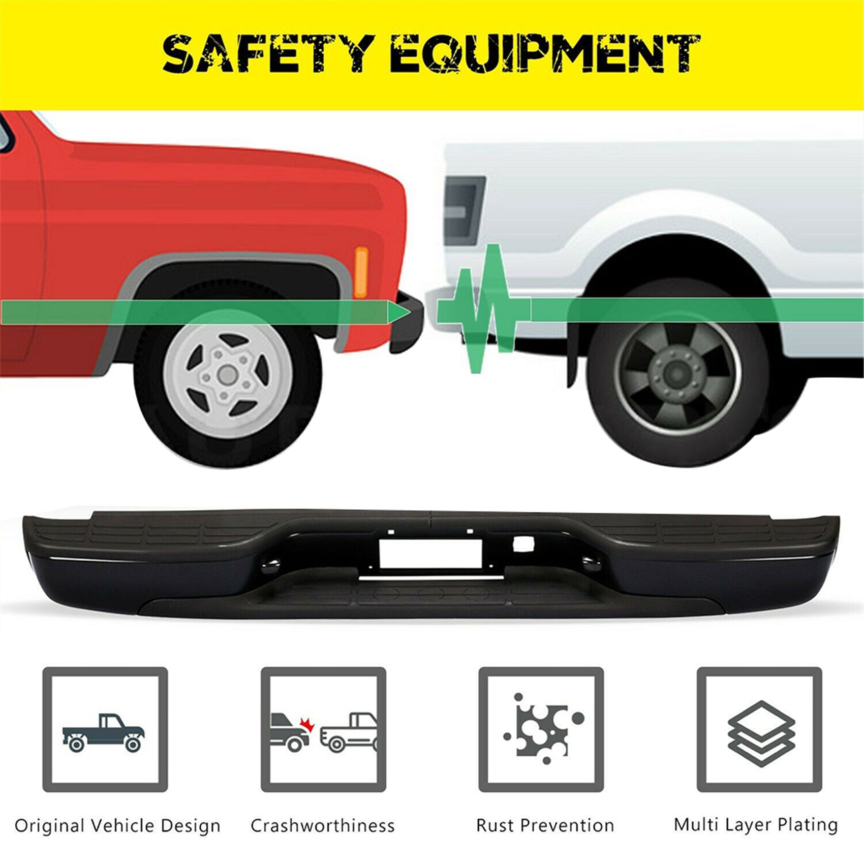 TOPPARTZ Rear Step Bumper for GMC Sierra Chevrolet Silverado 1999-2006 Black Steel