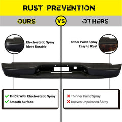 TOPPARTZ Rear Step Bumper for GMC Sierra Chevrolet Silverado 1999-2006 Black Steel