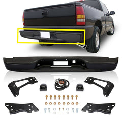 TOPPARTZ Rear Step Bumper for GMC Sierra Chevrolet Silverado 1999-2006 Black Steel