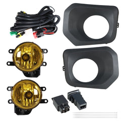 TOPPARTZ Replacement for 2016-2021 Toyota Tacoma Bumper Front Fog Lamp Assembly, Passenger Side and Driver Side Yellow With Black Frame 2-Pack