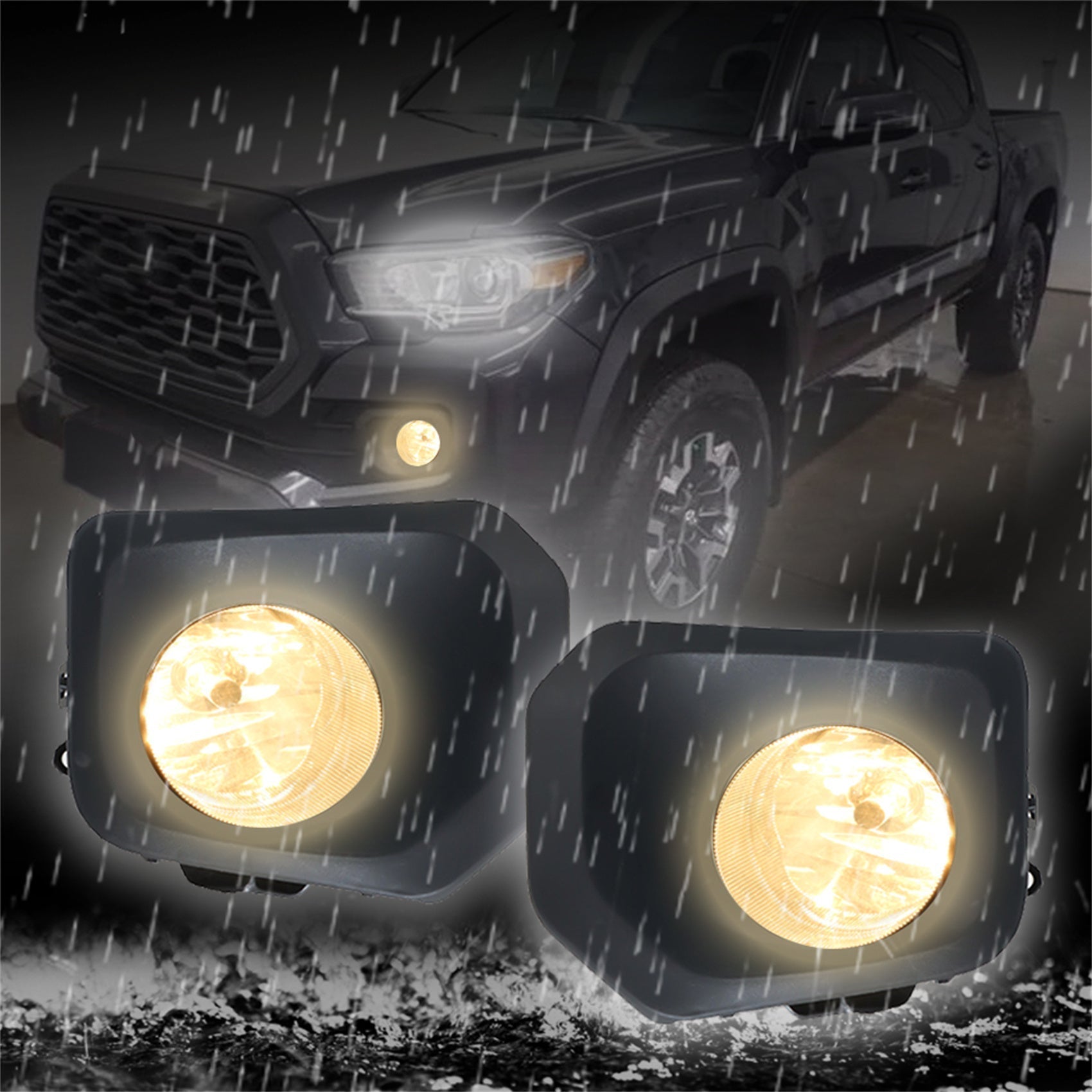 Fog Lights Lamps w/Wiring For 2016-2021 Toyota Tacoma Driver+Passenger Side