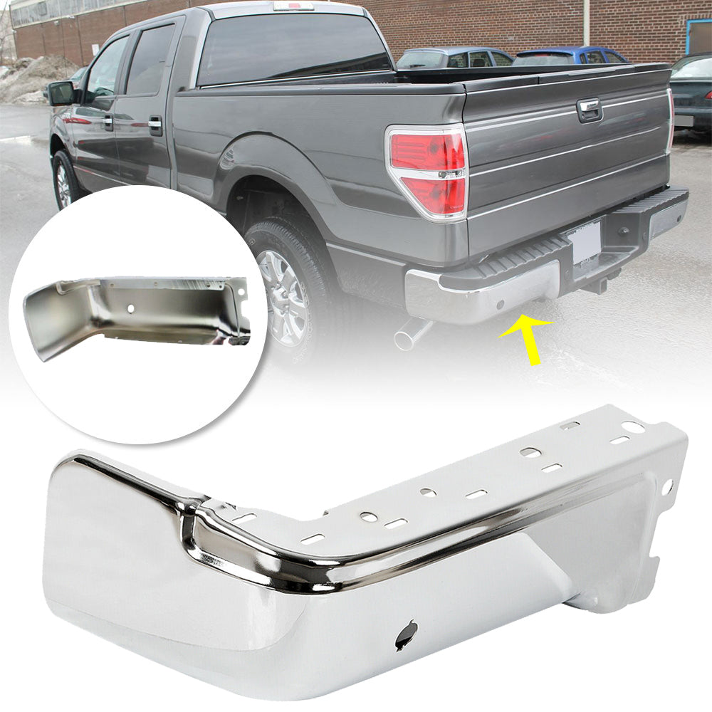 TOPPARTZ Rear Steel Step Bumper W/Sensor Hole Driver Side LH For Ford F150 2009-2014