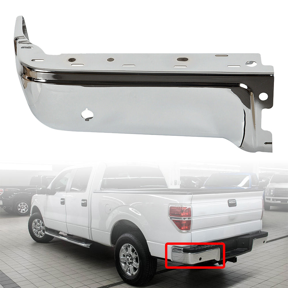 TOPPARTZ Rear Steel Step Bumper W/Sensor Hole Driver Side LH For Ford F150 2009-2014