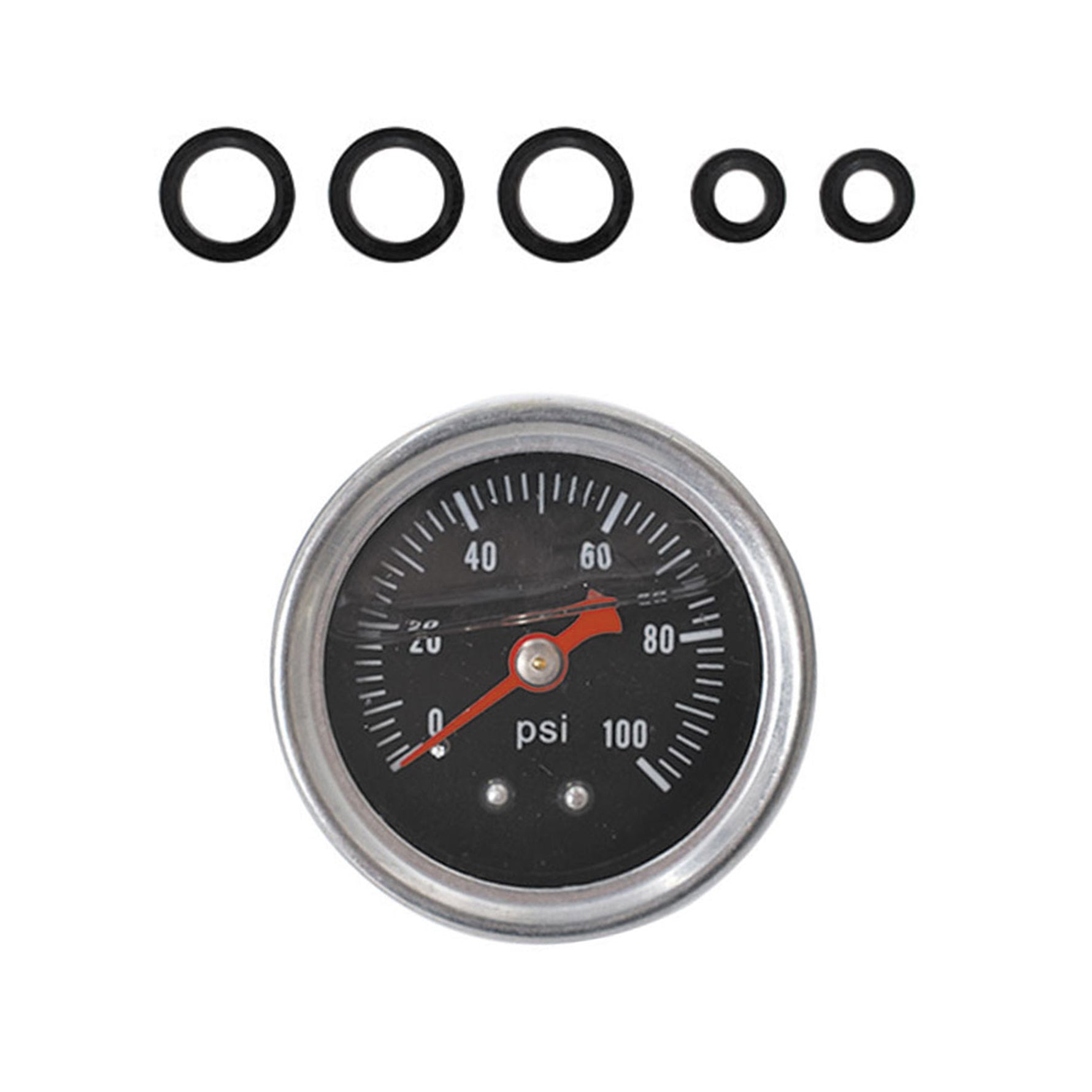 TOPPARTZ Universal Adjustable Fuel Pressure Regulator Kit with 0-100 Psi Pressure Gauge AN-6 Fuel Line Hose Fitting Connectors Kit Black