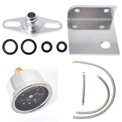 TOPPARTZ Universal Adjustable Red Fuel Pressure Regulator KIT 100psi Guage AN6 Fitting