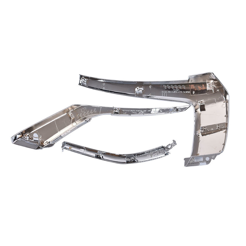 set front Bumper LH chrome trim molding 3 pc for 2016 -19 Mitsubishi Outlander