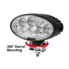 7 inch 80W Oval Swivel Mounting Built-in Deutsch LED Work Light EMC CISPR25 CLASS 4